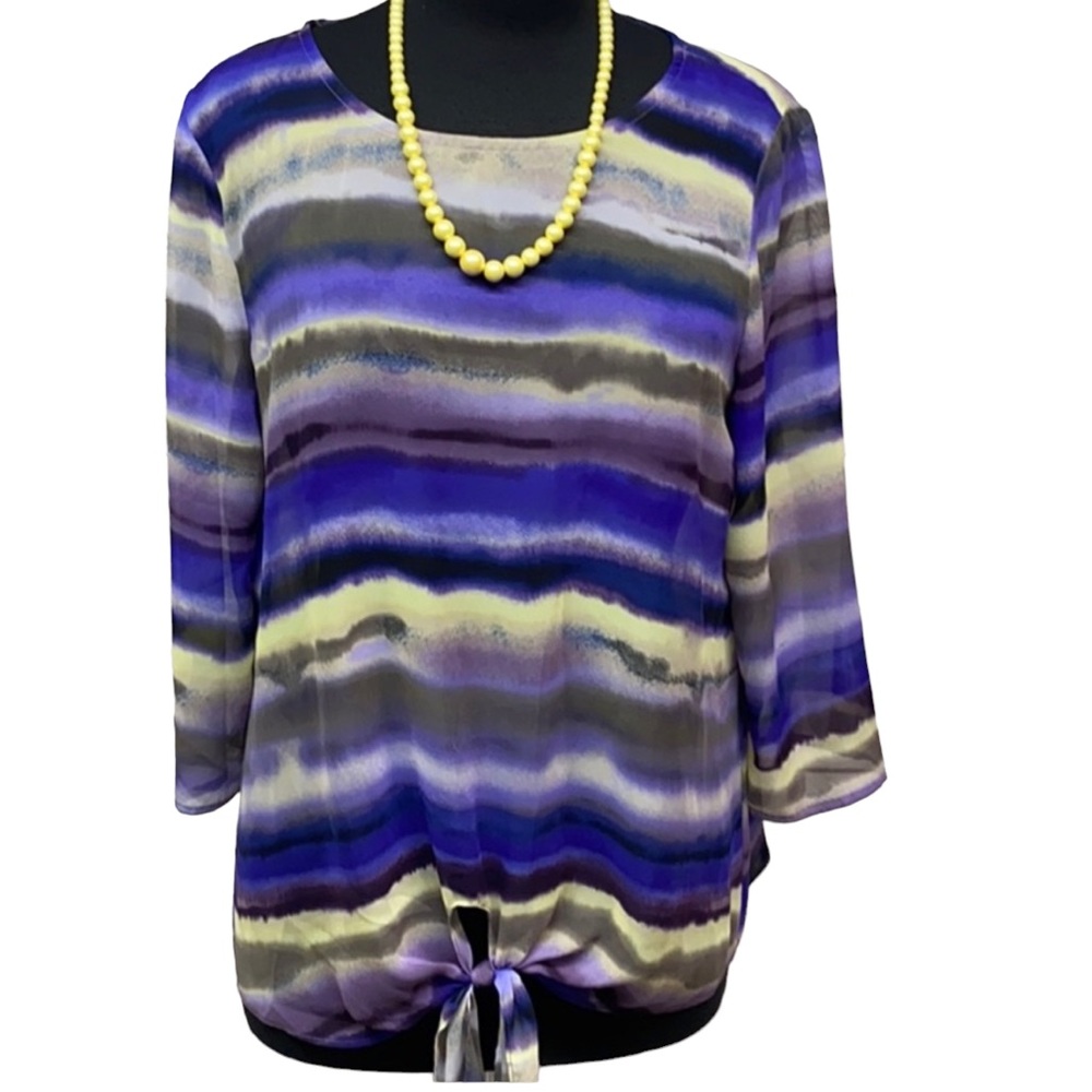 Chico’s Water Colors Striped Blouse